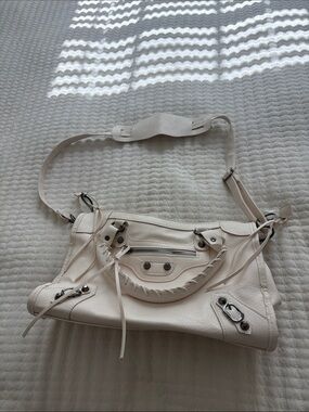 Cream Vegan Leather Shoulder Bag - Women Bags